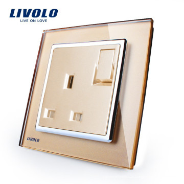 Livolo Fabricante 1 Gang 1Way Botão Interruptor de Parede Com Soquete 13A VL-W2Z1UK1-13